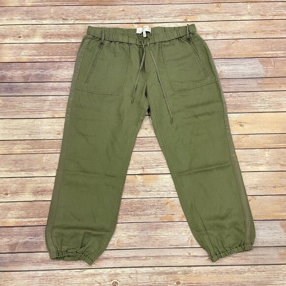 Joie Green Marienne Linen Jogger Pants Safari - Picture 2 of 10
